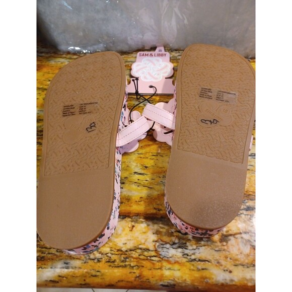 NWT Sam & Libby flowered pink flip flop sandal size 10 Ladies clearance Lovely - Picture 6 of 6